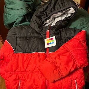 Healthtex Red and Black Kids Puffer Jacket